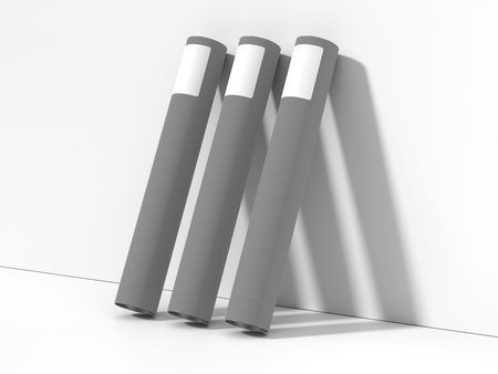 Blank Mailing Tube Storage Mockup 3D Rendering