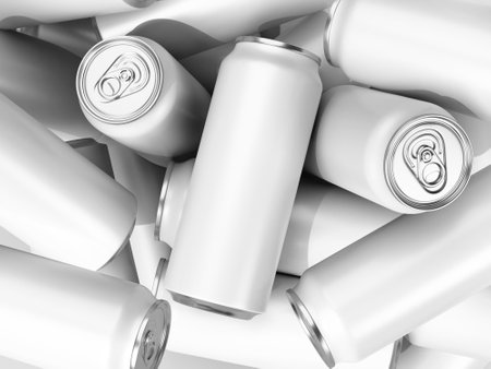 Realistic Blank Drinks Can Mockup 3D Renderingの写真素材