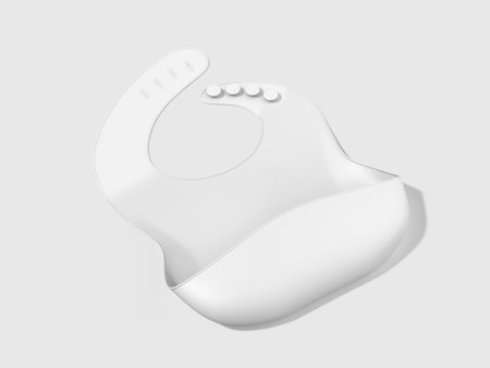 White Silicone Baby Bib Mockup 3D Renderの写真素材