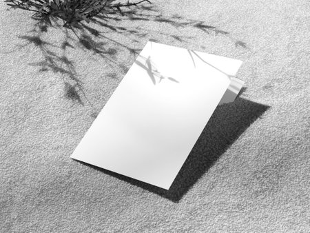 Realistic Blank White Greeting Paper Card 3D Mockup Isolatedの写真素材