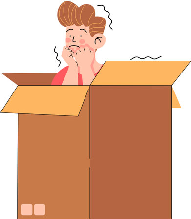 Person Feeling Watched Due to Paranoiaのイラスト素材