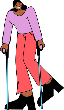 Person with Injured Leg in a Castのイラスト素材