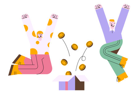 E-commerce Cashback or Refund Promotion Illustrationのイラスト素材