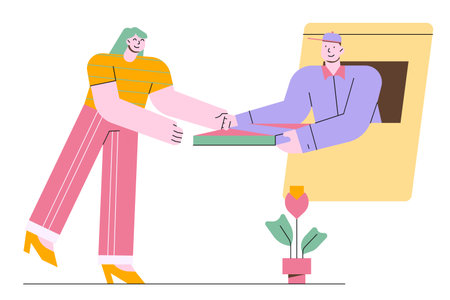 Fast Online Delivery Service Illustrationのイラスト素材