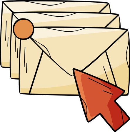 Opening a New Email with a Cursor Click Illustrationのイラスト素材