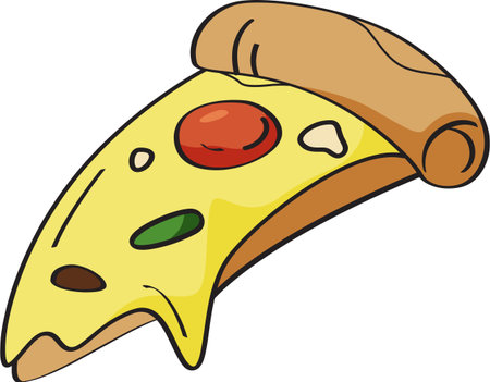 Single Slice of Pizza Illustrationのイラスト素材