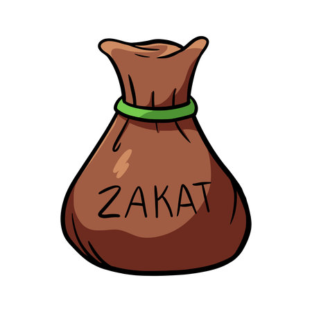 Zakat or Charity Donation Bag Illustrationのイラスト素材