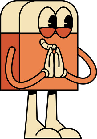 Apologetic Eraser Character Mistake Correction and Error Fixing Mascot Illustrationのイラスト素材