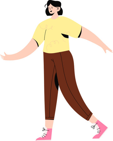Woman Doing Dance Practice Training Exercise Hobby Illustrationのイラスト素材