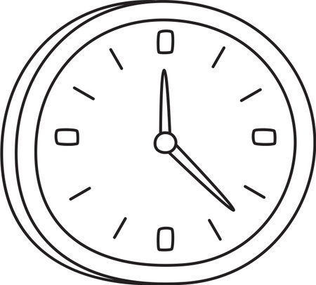 Analog or Wall Clock Illustrationのイラスト素材