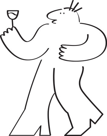 Drinking Wine Illustration (Toast/Clinking Glasses)のイラスト素材