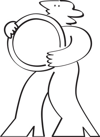 Holding a Coin Illustrationのイラスト素材