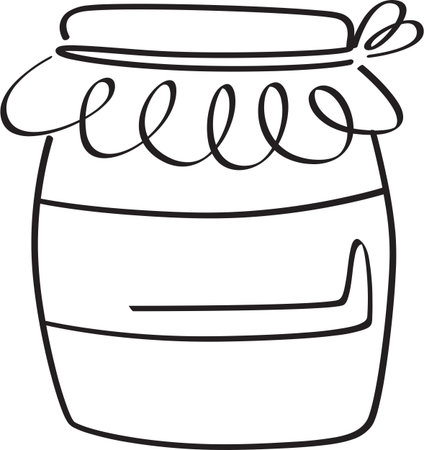 Jar of Golden Liquid Honey Illustrationのイラスト素材