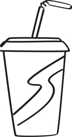Fizzy Soda Drink in Disposable Paper Cup Illustrationのイラスト素材