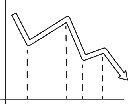 Downward Trend Line Chart Illustrationのイラスト素材