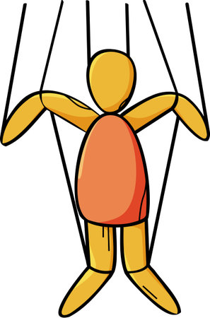 Marionette Puppet Illustration - Control & Performanceのイラスト素材