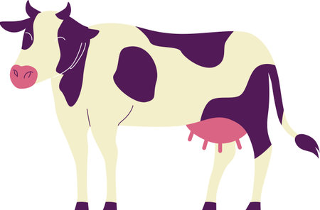 Cow Standing Illustration - Farm Animalのイラスト素材