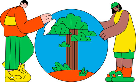 Big Tree Inside a Glass Dome Illustration - Conservation & Ecoのイラスト素材