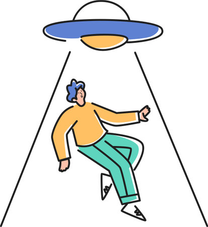 Carried Away by UFO Illustration - Abduction & Sci-Fiのイラスト素材