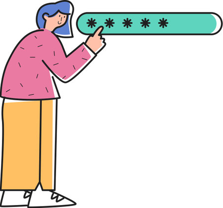 Enter the Password in the Form of Stars in the Box Illustration - Security & Accessのイラスト素材