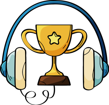 Winner Trophy Online Announcement Illustration - Digital Contest Victoryのイラスト素材