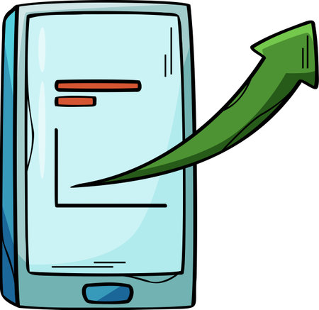 online investment growth illustration, mobile finance chart icon, smartphone wealth clip artのイラスト素材