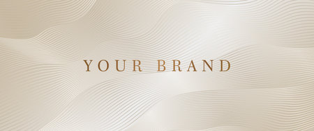 Elegant background with gold line pattern. Premium abstract vector illustration for invitation, flyer, cover design, luxe invite, business banner, prestigious voucher.のイラスト素材