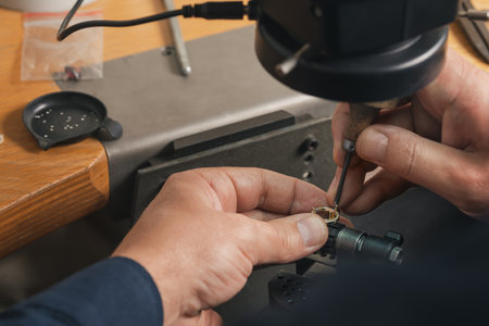 Jewelers workplace. Tools and equipment for jewelry workの写真素材