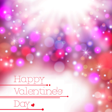 Colorful blur happy Valentine Day card background, illustration vector flying banner.のイラスト素材