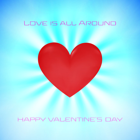 Blue Valentine day wishing background card flying banner illustration vector.のイラスト素材