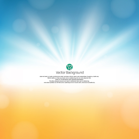 Fine sunburst in nature beach abstract background with copy space, illustration vector eps10のイラスト素材