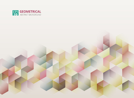 Abstract of geometric pentagon colorful pattern background. Using in various objectives, banner, brochure, presenting, flyer. Vector eps10のイラスト素材