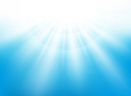 Center sunburst light effect on nice blue sky background, flying banner illustration vector eps10のイラスト素材