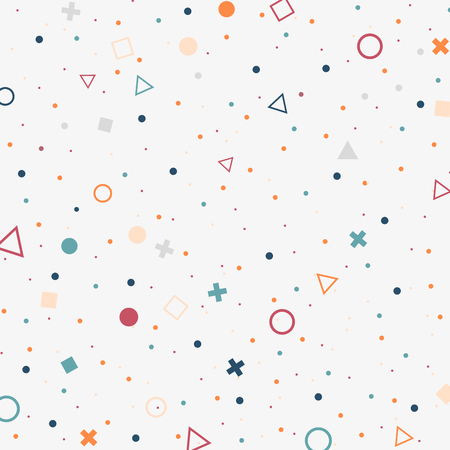Abstract of colorful spread dots background with geometric shapes.のイラスト素材