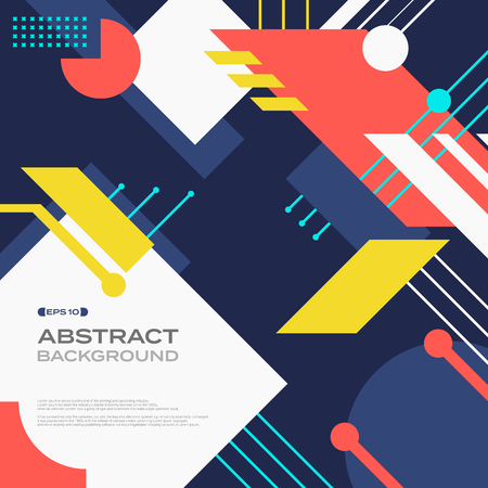 Abstract of tech retro colorful pattern geometric background, illustration vector eps10のイラスト素材