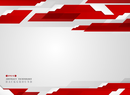 Abstract of futuristic gradient red stripe line pattern with white edge shadow background. vector eps10のイラスト素材