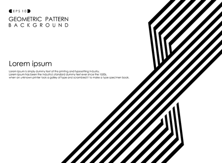 Abstract of black and white op art business stripe line background, vector eps10のイラスト素材