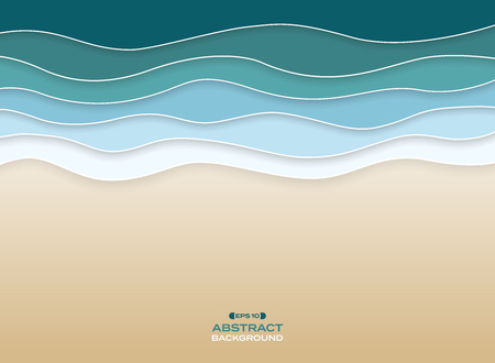 Abstract of coast sea wavy blue water color background. vector eps10のイラスト素材