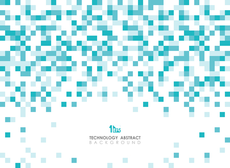 Abstract green blue square geometric pattern spreading on top background with copy space. You can use for ad, poster, brochure, web design and annual report. vector eps10のイラスト素材