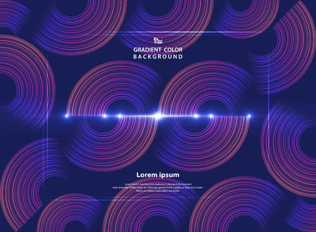 Abstract minimal geometric circle line with glitters fluid background. You can use for poster, ad, cover artwork, annual report. vector eps10のイラスト素材