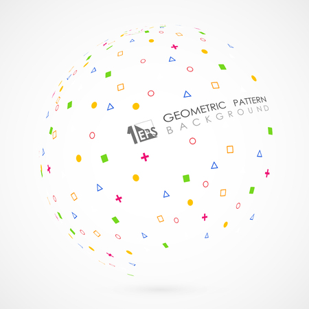Abstract geometric colorful global connection with white background. You can use for ad, poster, cover design, artwork, print. vector eps10のイラスト素材