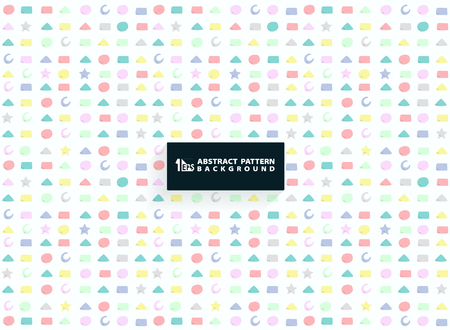Abstract colorful geometric pattern of cute shape design for kid background. You can use for paper wrapping, ad, poster, print. illustration vector eps10のイラスト素材