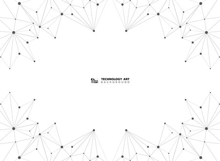 Abstract black technology connection line on white background. You can use for technology ad, poster, print, cover artwork. illustration vector eps10のイラスト素材