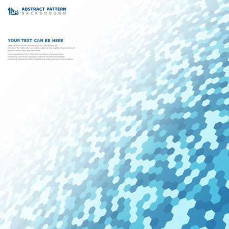 Abstract blue small hexagon pattern technology design background. You can use for technology design, ad, poster, cover artwork. illustration vector eps10のイラスト素材