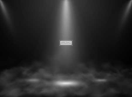 Abstract black color studio mockup background. Decorating for showing product, poster, presentation artwork with smoke. illustration vector eps10のイラスト素材
