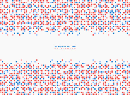 Abstract square pattern blue and red contrast pixel background. You can use for ad, poster, presentation, artwork, print. illustration vector eps10のイラスト素材