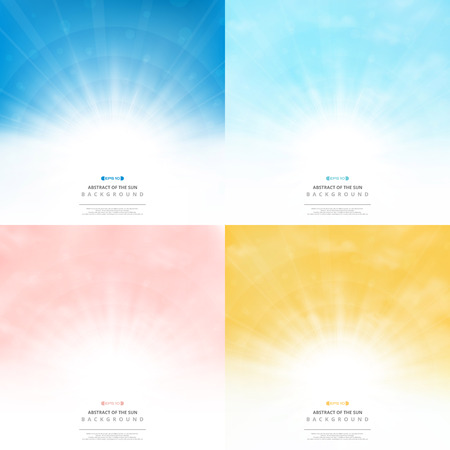 Set sun background with colors style pattern sky. You can use for ad, poster, artwork, cover design in bundle set. illustration vector eps10のイラスト素材