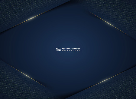 Abstract gradient dark blue luxury technology with gold glitters template background. You can use for ad, poster, presentation, layout, artwork, cover design, annual report. illustration vector eps10のイラスト素材