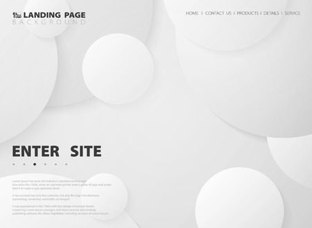 Abstract minimal landing page of white circle gradient background. You can use for website, page, ad, poster, presentation page, artworkのイラスト素材