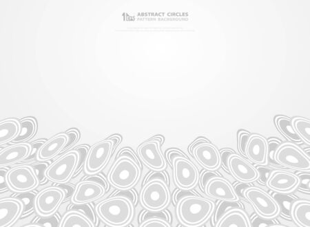 Abstract free circles shapes pattern cover on white background. You can use for presentation, template, design element, artwork, ad, poster. illustration vector eps10のイラスト素材